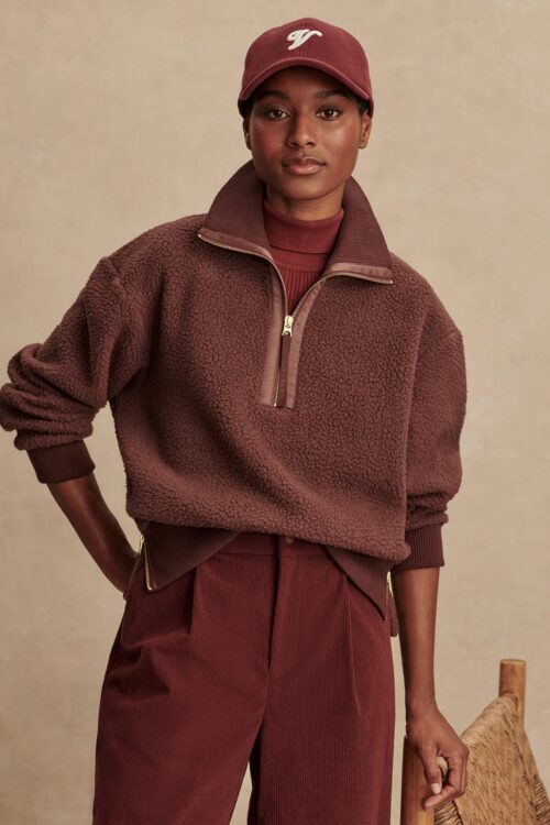 Varley Roselle Half Zip Fleece - Deep Mahogany