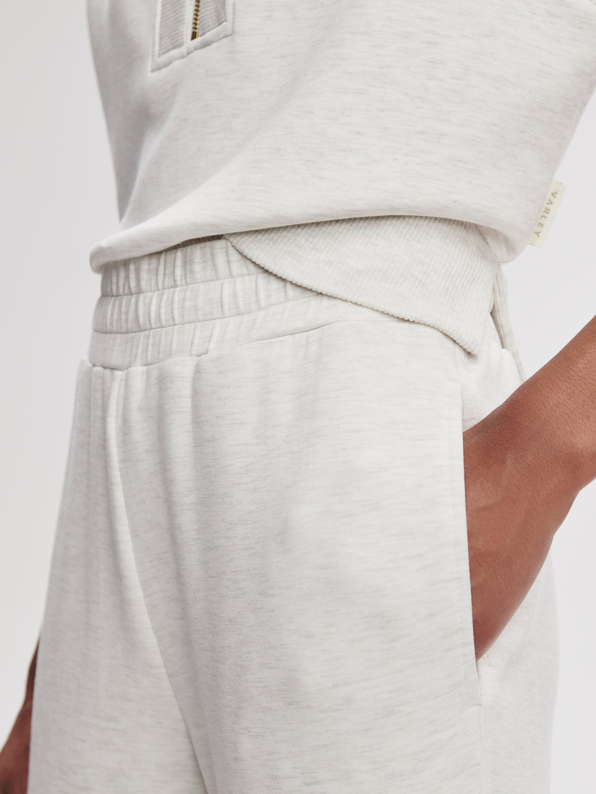 Varley The Slim Zip Hem Pant 29.5 - Ivory Marl - Image 2