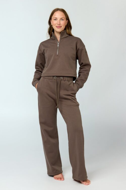 Girlfriend Collective Millie Straight Leg Sweatpant - Mink