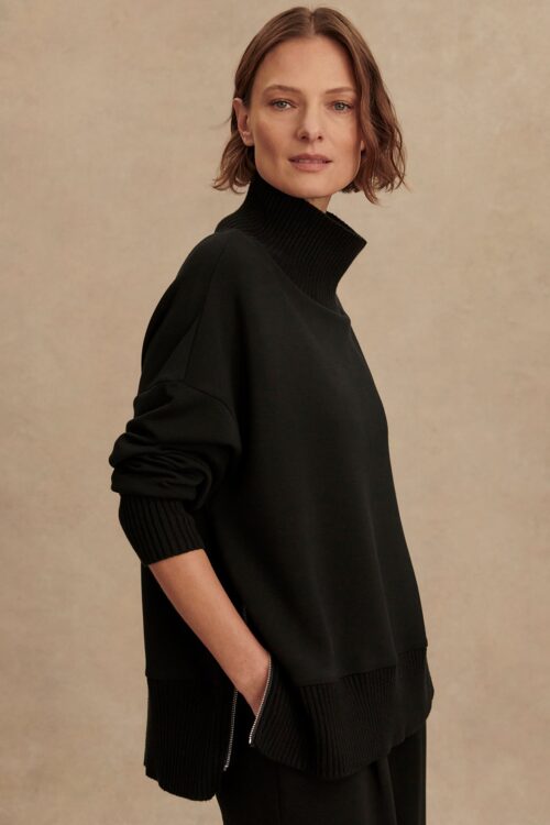 Varley Barker High Neck Sweat - Black