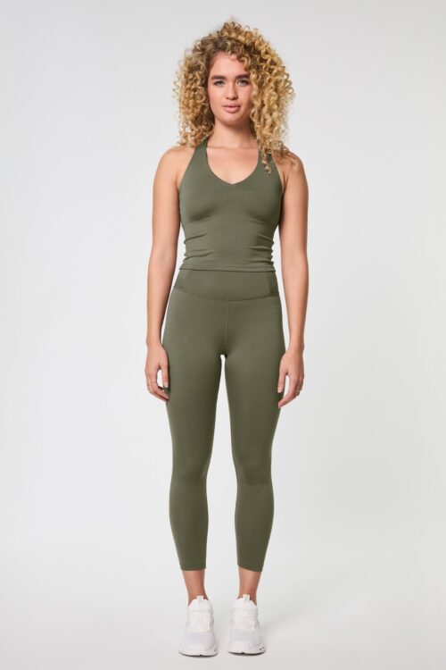 Girlfriend Collective Float High Rise 7/8 Leggings - Cured Green
