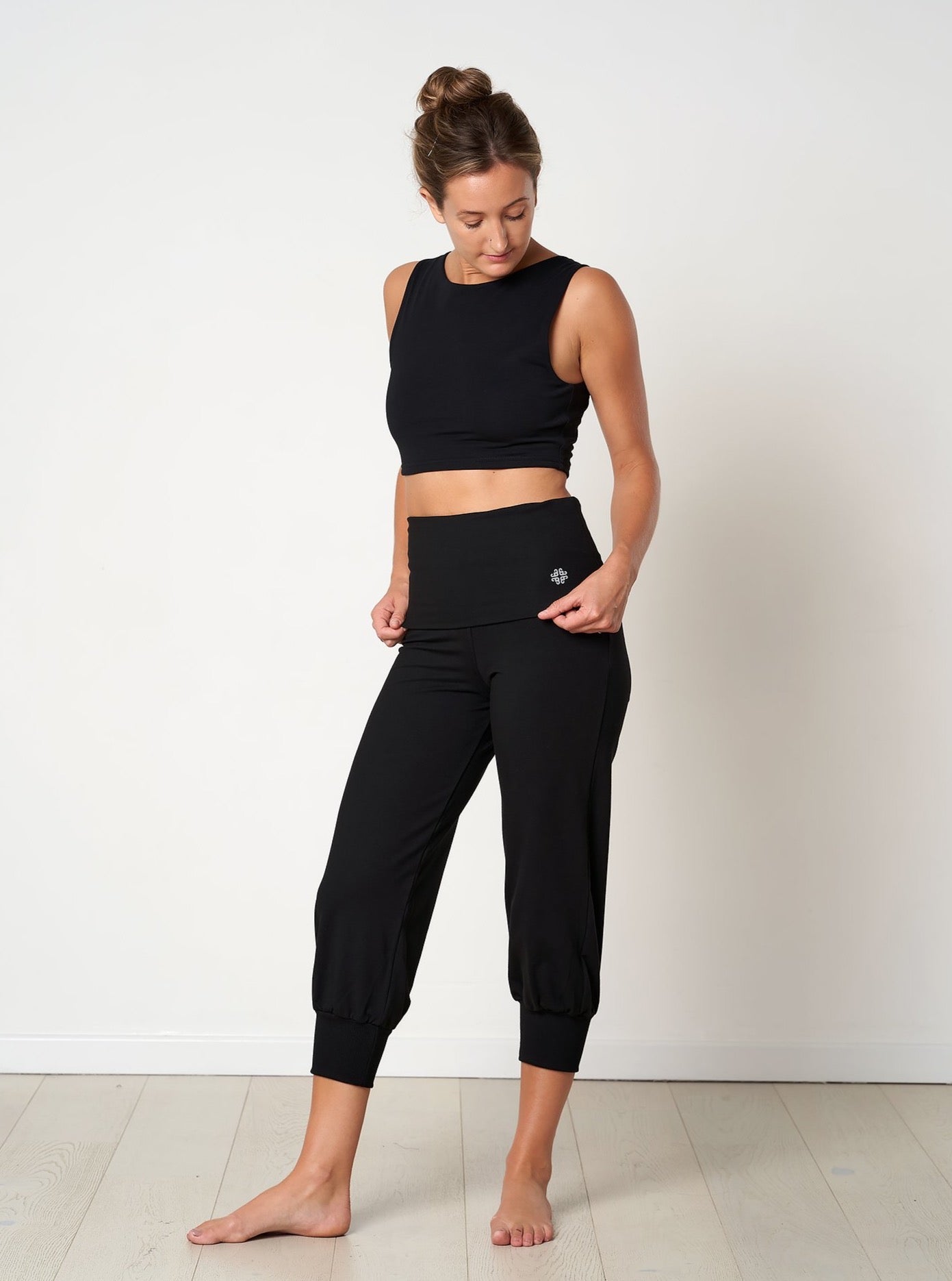 Gossypium Aspire Cropped Harem Pants - Black - Image 8