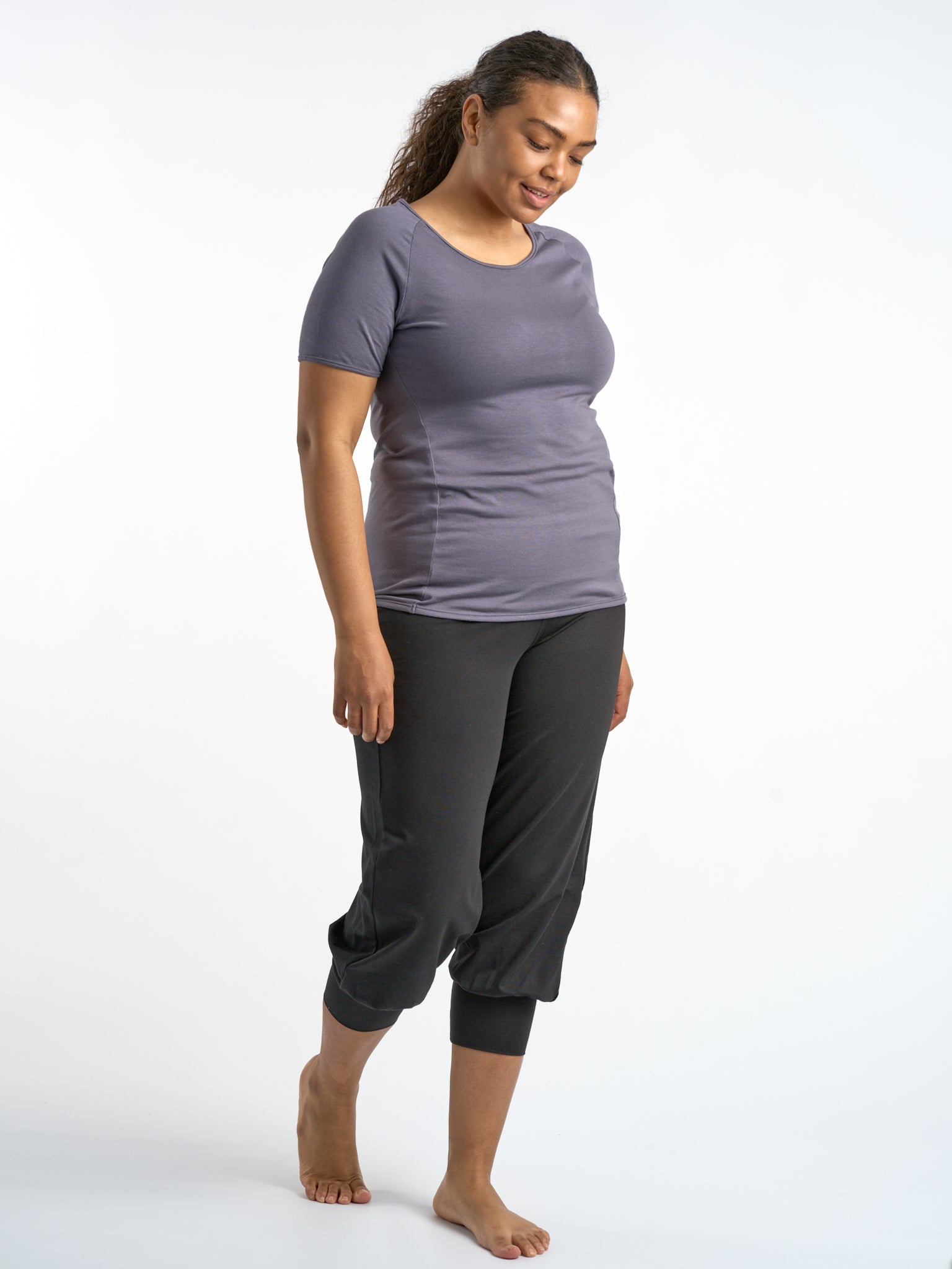 Gossypium Aspire Cropped Harem Pants - Black - Image 5