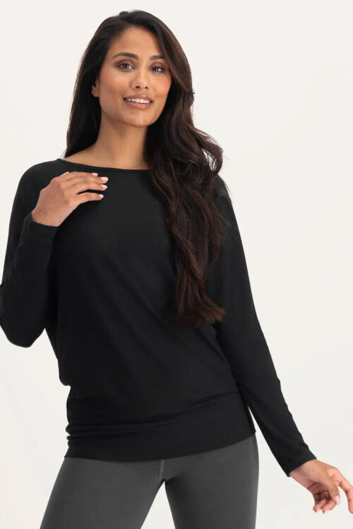 Urban Goddess Budhi Long Sleeve Yoga Top - Onyx Black