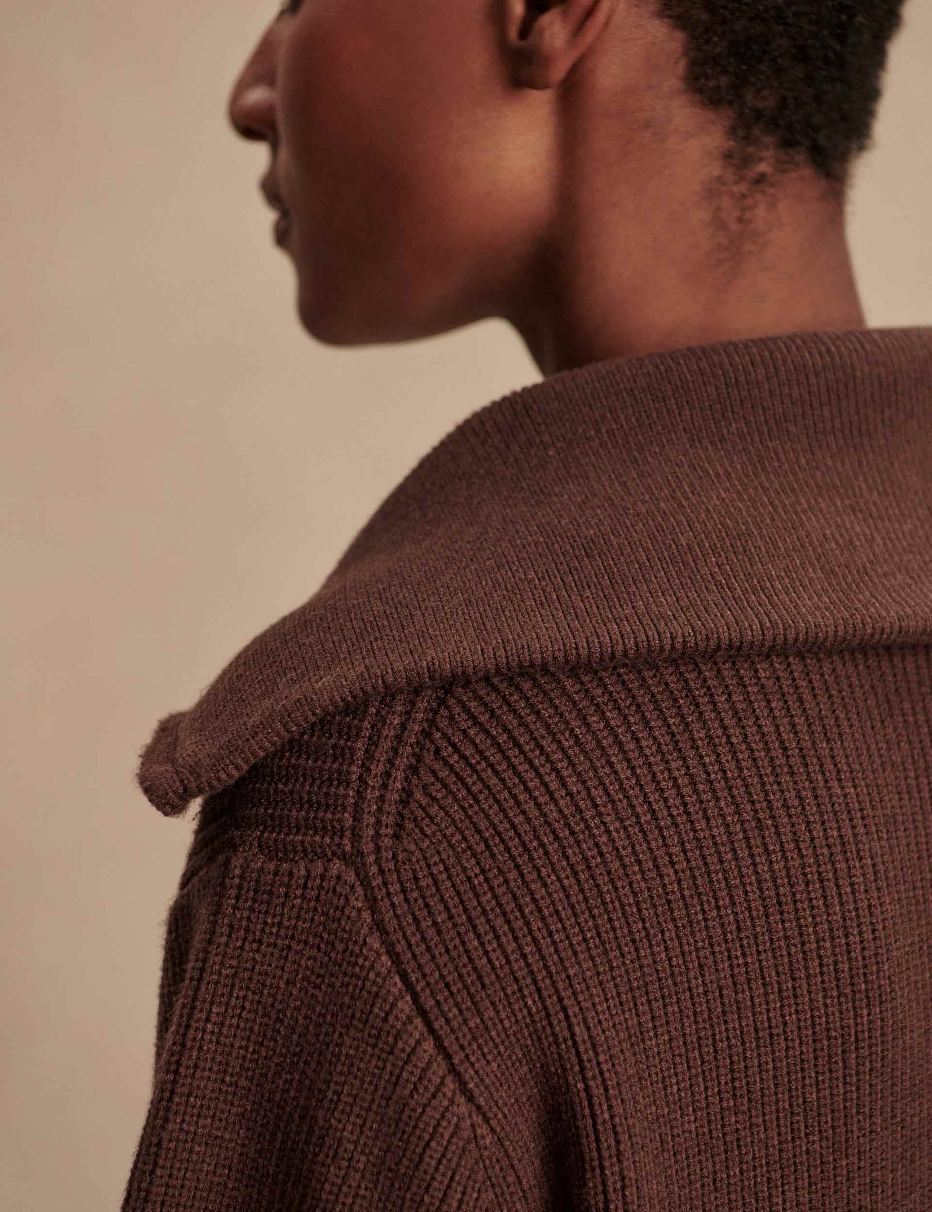 Varley Enrico Zip-Through Knit Jacket - Coffee Bean - Image 2